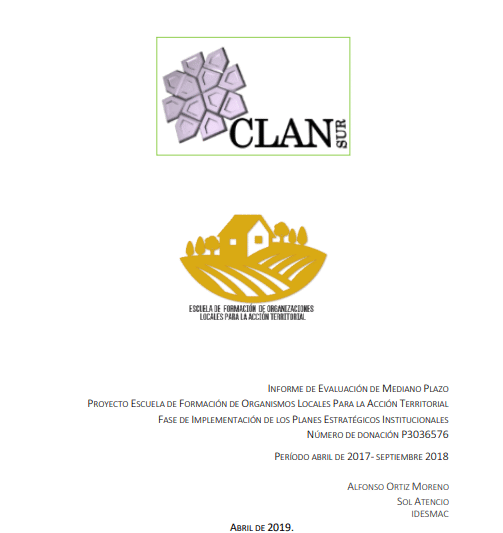 Evaluación de mediano plazo del proyecto Escuela de formación de Organizaciones Locales para la Acción Territorial. Fase de implementación de los planes estratégicos institucionales