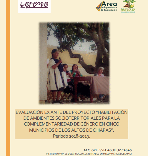 Evaluación ex ante del proyecto Habilitación de ambientes socioterritoriales para la complementariedad de género en cinco municipios de los Altos de Chiapas